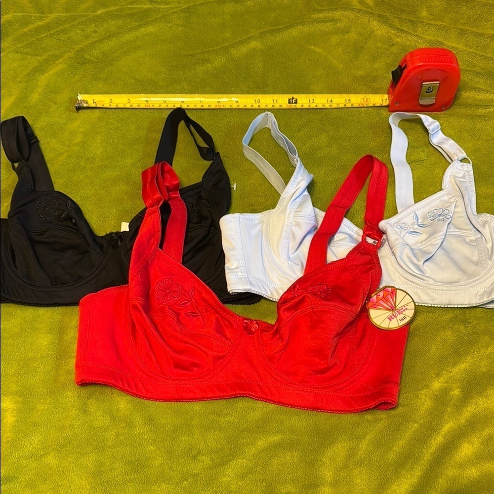 Women's Intimates Set - Black, Red, Baby Blue Sz 38B